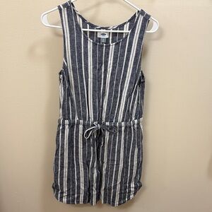 Old Navy Striped Midi Dress - Navy and White